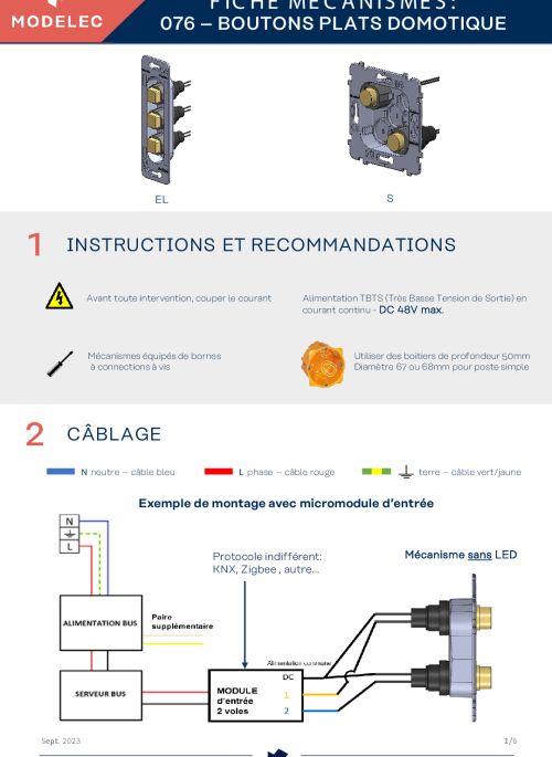 Fiche mécanisme: 076 - Boutons plats domotique - FR