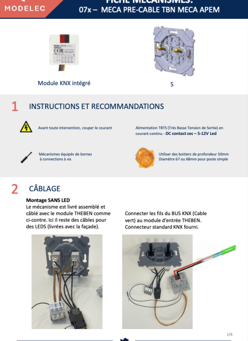 Fiche mécanisme : 07x Meca Pre-câble TBN Meca APEM